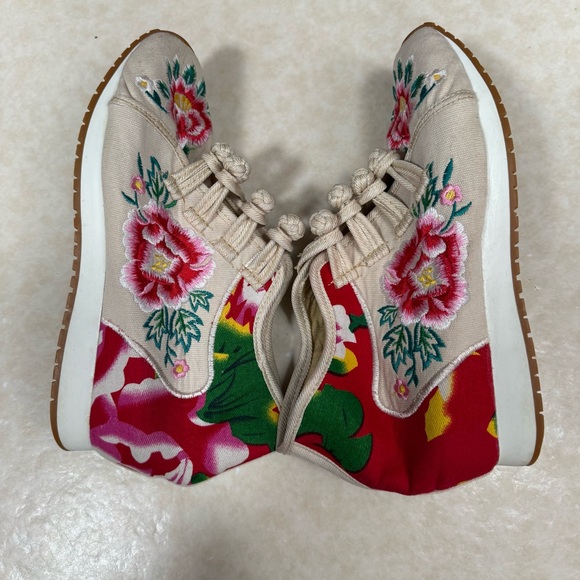 SATUKI Handmade Embroidered Shoes Chinese Knot Style Casual Floral Shoes 8.5 - Picture 4 of 11